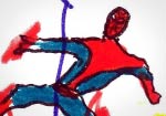 Detalhe de um desenho com o homem-aranha