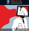 Capa da revista Reciis, com a logo da publicação na barra superior e imagens que remetem a um monitor e a médicos