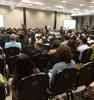 Plateia draunte a sessão de abertura da 1ª Conferência Nacional Livre de Comunicação em Saúde